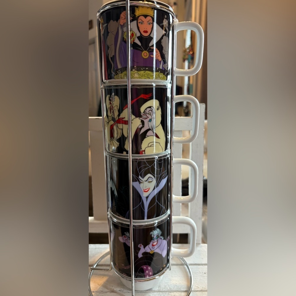 Disney Villains Stackable Mug Set - Black with Colorful Characters